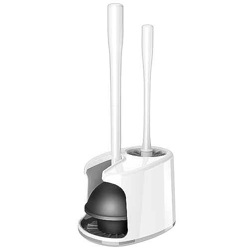 Toilet Plunger and Bowl Brush Set: 2 in 1 Stainless Steel Heavy