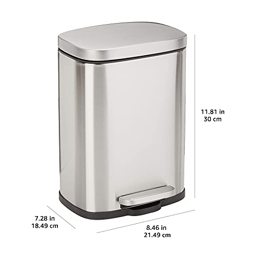 5.3 Gal./20 L Nickel Soft-Close, Smudge Resistant Small Trash Can with Foot Pedal