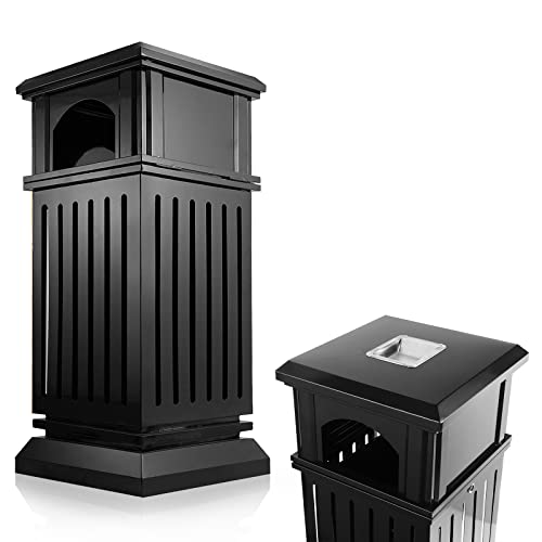 Commercial Trash Can Restaurant outdoor Large Garbage Waste / recycle Bin,  Black