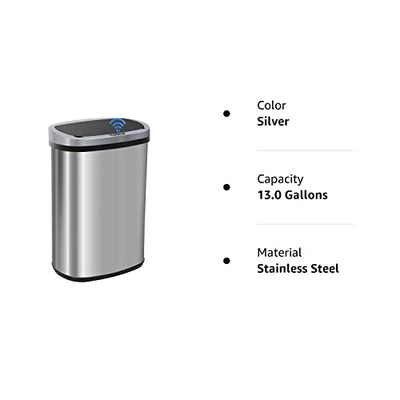 FDW Garbage Can 13 Gallon 50 Liter Kitchen Trash Can for Bathroom